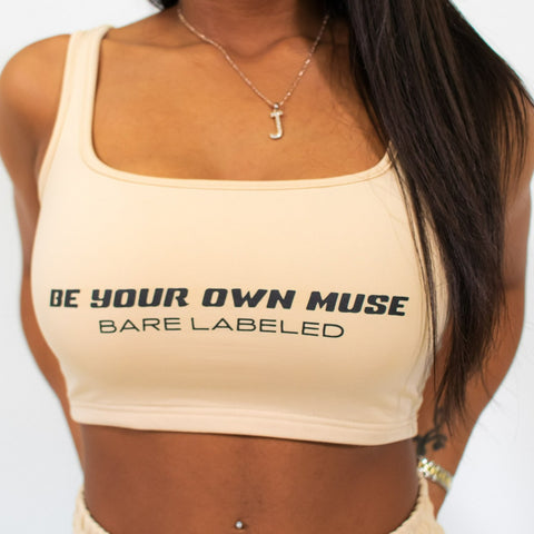 "Muse" Crop Top-Beige