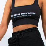 "Muse" Crop Top-Black